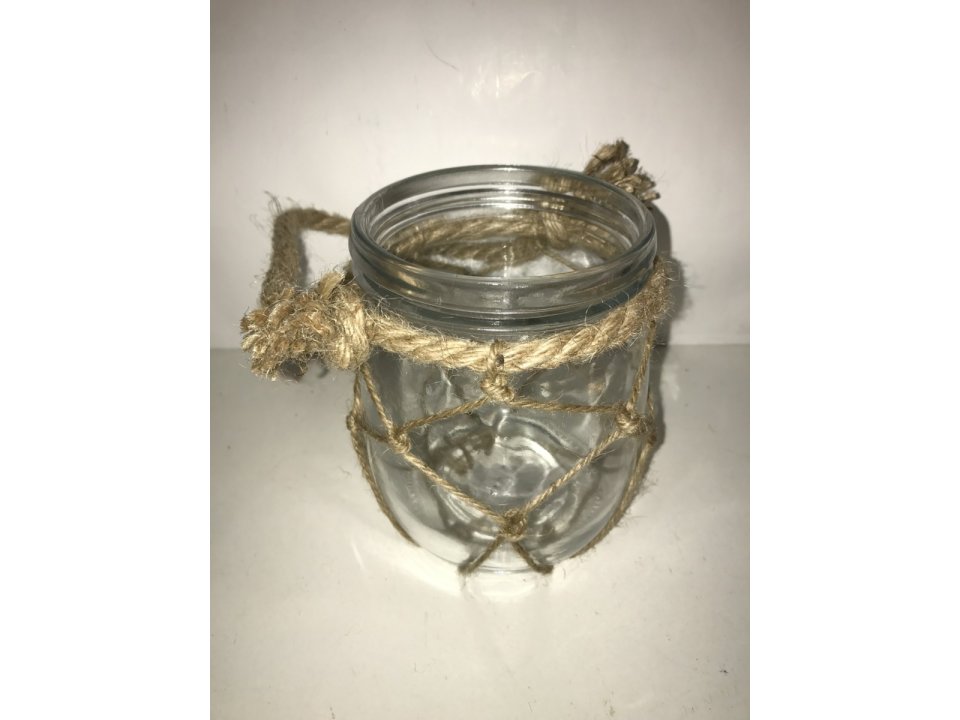 12.5CM GLASS JAR/ROPE Something special
