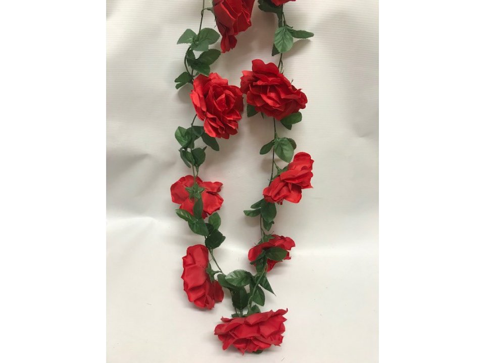 180CM SATIN ROSE GARLAND RED Something special